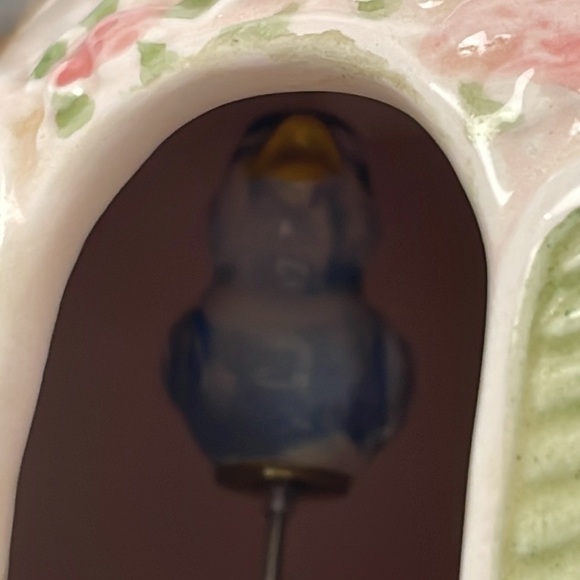Vintage Schmid Music Box Blue Bird Cage Porcelain, "Don’t Cry For Me Argentina" - Picture 4 of 11